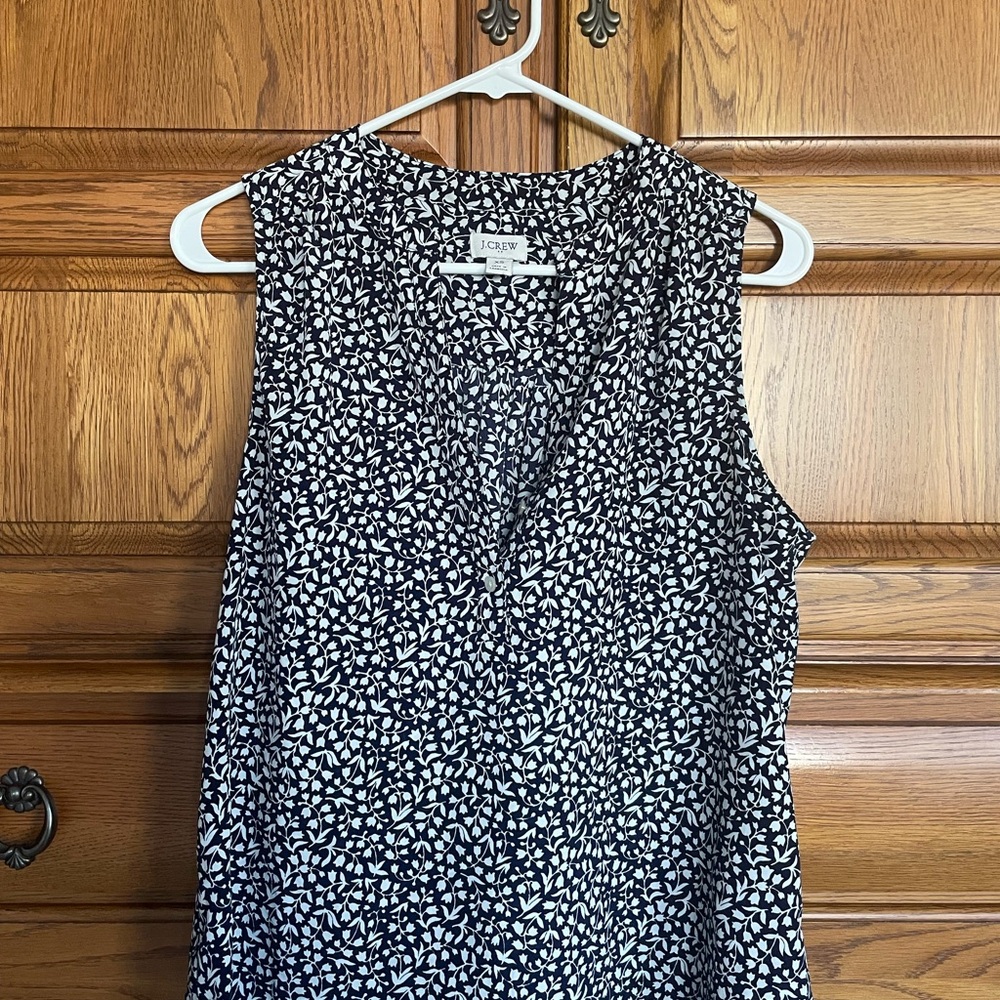 J. Crew Black and White Patterned Blouse
